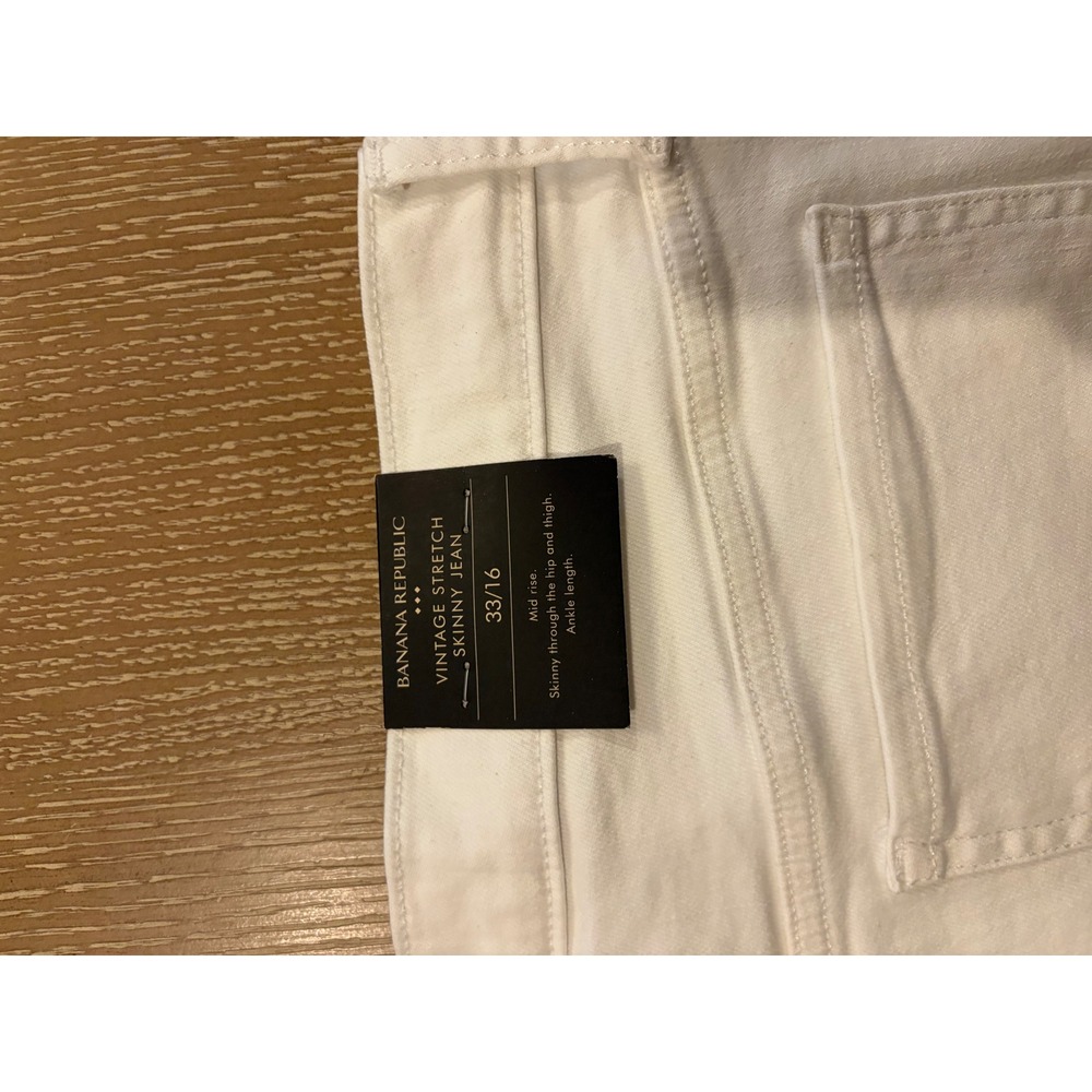 Banana Republic Vintage Stretch Skinny Jeans White Mid Rise Ankle 33/16 - Picture 8 of 8